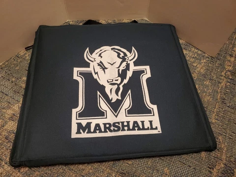 Marshall University Stadium Seat Cushion With Built In Cooler Zip Up Easy Carry Cover