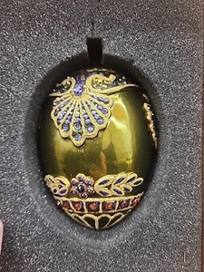 Home For The Holidays Jeweled Collection Egg Christmas Ornament Green 6" New (C) - Picture 1 of 5