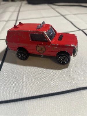 USED MAJORETTE RANGE ROVER 1/60 NO246 DISTRICT 3 FIRE DEPT COLLECTOR DIECAST - Image 1 of 4