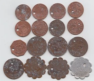 Lot of 16 different Knights of Columbus 541 Good For Trade tokens Terre Haute IN - Picture 1 of 2