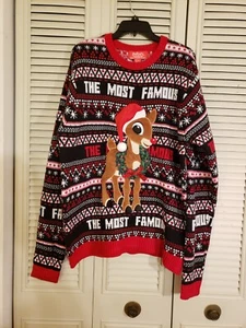 RUDOLPH the Red Nosed Reindeer Christmas Ugly Sweater XXL NWT! - Picture 1 of 7