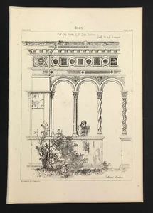 Rome St John Lateran Cloisters 2 original prints 1862 Medieval Architecture - Picture 1 of 4