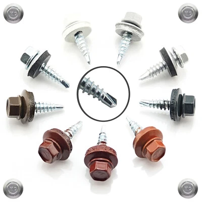 SCHRAUBEN-NIRO® Trapezblech Schrauben Bohrschrauben Selbstbohrend RAL 4,8 x 20mm Dach verzinkt