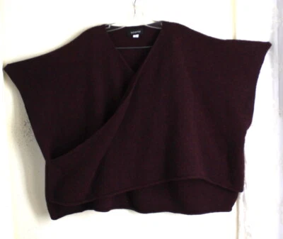 Eskandar O/S ROJO PÚRPURA Entrecruzado Felpa Lana Suéter Chaleco  Foto 1 de 4