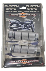 Pro Grip 864 Handlebar Grips Aluminium Chrome - 24/28 (1") FITS Harley Davidson - Picture 1 of 2
