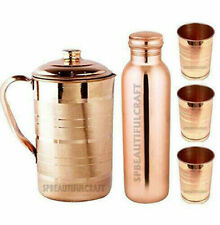 Copper Water Jug Pitchers 1500ML With Copper Bottle & 3 Glass Tumbler Combo Pack