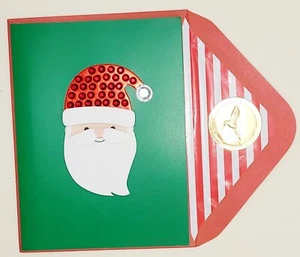 Papyrus Gemmed 3D Weihnachtsmann Kopf Weihnachtskarte & passender Umschlag  - Bild 1 von 5