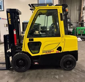 2021 Hyster H60FT 6000 LB 3 Stage Mast Heated Cab Side Shifter 794 Hours - Picture 1 of 14