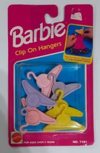 Vintage 1992 Barbie Clip On Hangers #7181 Mattel Pink Purple Yellow Accessory - Picture 1 of 3