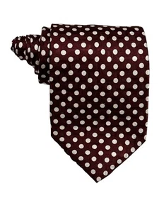 Corbata a lunares de diseñador Aquascutum 100 % seda para hombre 58" x 3,75" - Imagen 1 de 3