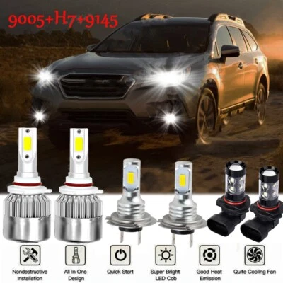 Farol de LED alto feixe baixo + kit de lâmpadas de neblina para Subaru Outback 2005-2009 - Imagem 1 de 4