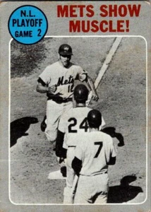 1970 Topps #196 N.L Playoff Game 2 - Mets Show Muscle! - Picture 1 of 2