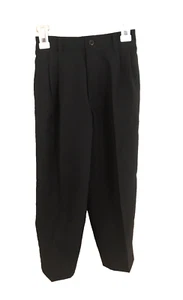 Kids Boys Dress Pants Suit Slacks Size 6 Black Pleaded Front Elastic Back - Picture 1 of 7