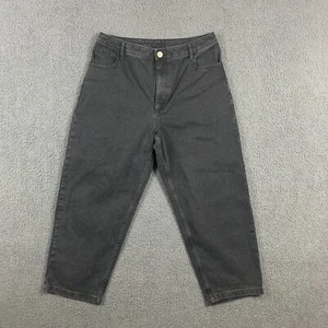 Pantalones de mezclilla para mujer LUCY & YAK W34R negros 100 % algodón recortados pierna recta logotipo - Imagen 1 de 16