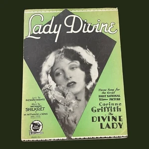 Corrine Griffith The Lady Divine VTG Sheet Music Vita phone Picture Movie 1929 - Picture 1 of 4