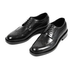 Zapatos británicos tallados en brogue punta redonda para hombre zapatos informales de boda de cuero de negocios - Imagen 1 de 22