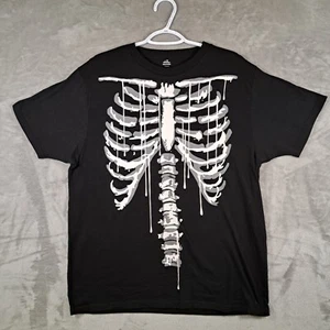 Camiseta Esqueleto Halloween Rib Cage Negra Grande - Imagen 1 de 6