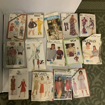 Lot Of 14 Men’s & Womens Complete Vintage Sewing Patterns from 1970’s - 1980's - Image 1 of 4