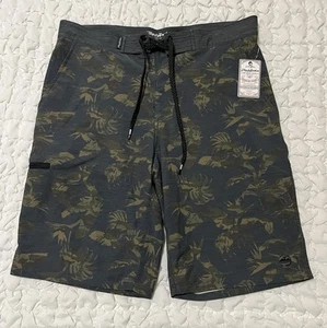 Flag & Anthem Board Shorts Men 31x10 Floral Stretch Zip Pocket Surf Surfing NWT - Picture 1 of 13