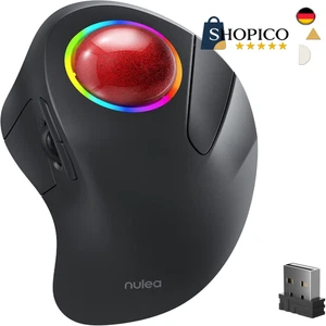 Souris trackball RGB | Sans fil avec 5 DPI | USB-C/USB-A/Micro USB - Photo 1/8