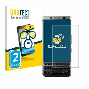 2x Display Schutz Folie für BlackBerry Keyone Zubehör Transparent - Zdjęcie 1 z 6