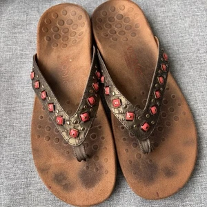 Sandalias chanclas Vionic Floriana bronce coral cuentas tanga talla 10 para mujer - Imagen 1 de 12