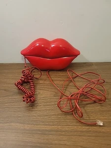 Vintage TeleMania rot HOT LIPS Drucktastentelefon Festnetz 80er Jahre - Bild 1 von 9