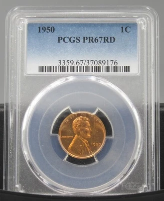 1950 Lincoln Cent PCGS PF 67 RD - Image 1 of 2