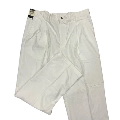 Haggar платье брюки мужские 38 X 32 плиссированные белый прямой новый с ярлыками - Изображение 1 из 4