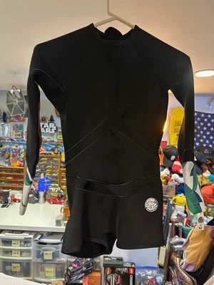 Traje de surf negro Rip Curl Boyleg manga larga UV para mujer talla W-12 usado Foto 1 de 4