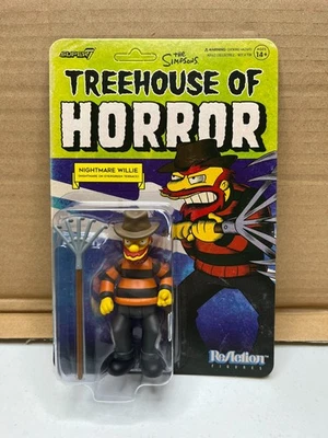 Figura de acción de Los Simpson Treehouse of Horror Nightmare Willie Super7 Reaction Foto 1 de 3