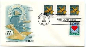 4495 (05c) Art Deco Bird ArtCraft PNS, plate number strip, FDC - Picture 1 of 1