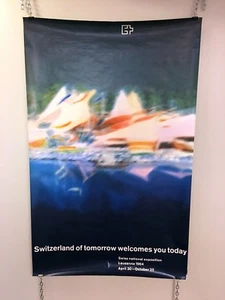 Poster Vintage Originale Svizzera di domani Esposizione Nazionale Svizzera 1964 - Foto 1 di 8