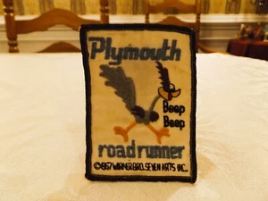 VINTAGE 1967 PLYMOUTH ROAD RUNNER WARNER BROS BESTICKTER AUFNÄHER 3"x4" USA - Bild 1 von 7
