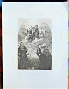 1800 STAMPA LITOGRAFICA LA VERGINE COI SANTI FRANCESCO E BIAGIO - Picture 1 of 1