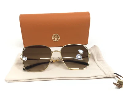 Tory Burch Sunglasses TY6097 331613 Gold Butterfly Frames Brown Gradient Lenses - Image 1 of 4