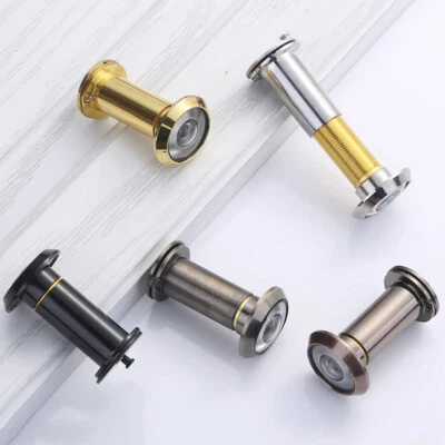 Adjustable Door Peephole Viewer Eye Spy Sight Hole Glass Lens for Home Hotel16mm - image 1 of 4