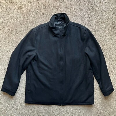 Alfani Jacket Mens 2XL Wool Blend Full Zip Mock Neck Black Pockets - Image 1 of 4