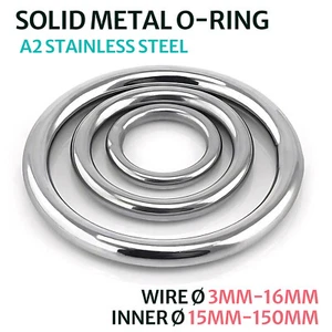 A2 Stainless Steel Round Rings Heavy Duty Welded Smooth Metal O Ring 3mm-16mm CS - Picture 1 of 105