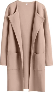 Women'S Open Front Knit Lightweight Cardigan Casual Long Coatigan Sweater Lady J - Picture 1 of 8