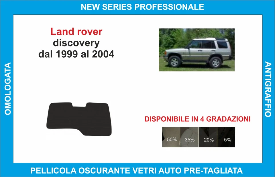 pellicole oscuranti vetri land rover discovery dal 1999-2004 kit lunotto - Imagen 1 de 1