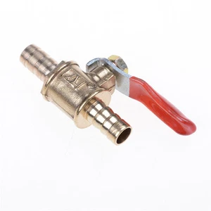 10MM Hose Barb Inline Brass Water/Air Gas Fuel Line Shut-off Ball Valve-IL - Picture 1 of 6