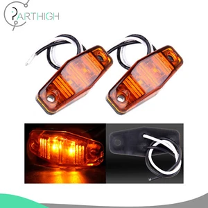 Pack of 2 Amber 2 Diodes Clearance Lamp Surface Mount Side Marker Light Trailer - Picture 1 of 6