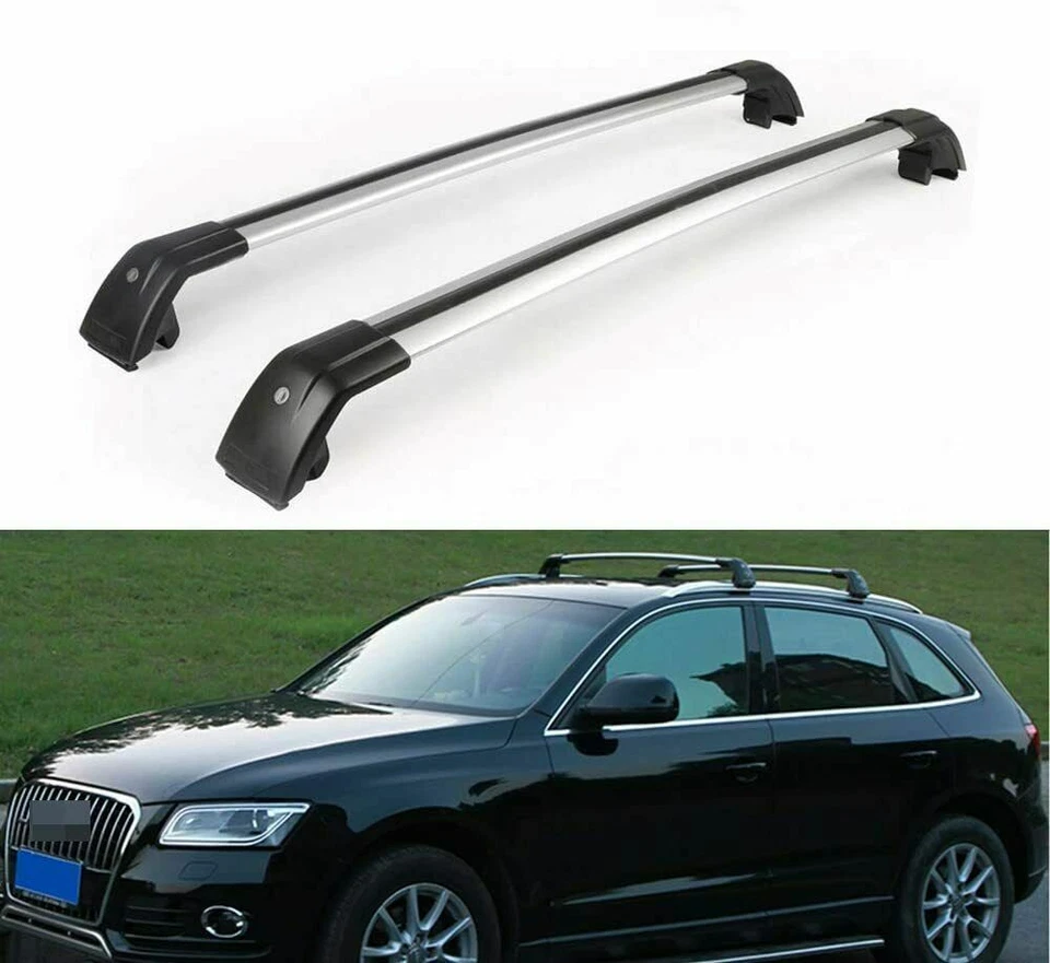 Barra transversal portaequipajes de techo de aluminio de 2 piezas apta para Audi Q5 2009-2017 Foto 1 de 4