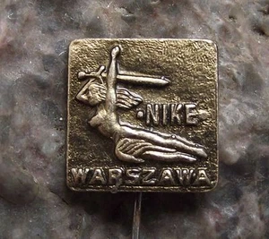 Vintage Nike Greek Goddess Winged Victory with Sword Warzawa Warsaw Pin Badge - Picture 1 of 6