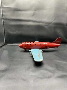 Vintage Pressed Metal Plane - 1930-40's. Orig red & blue paint - Picture 1 of 10