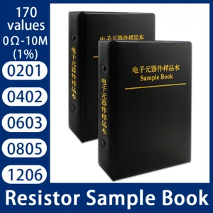 SMD Widerstand Kit Buch Sortiment 0201 0402 0603 0805 1206 1 % SMT 170 Wert 0R-10M - Bild 1 von 4