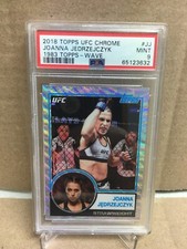 2018 Topps UFC Chrome Joanna Jedrzejczyk Wave Refractor /99 PSA 9