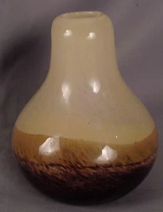 Beige / Tan Vase Giving Way To Dark Brown Bottom - Great Condition - Picture 1 of 7