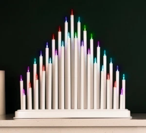 Candela Natalizia Ponte Decorazione Arco Bianco 33 LED Pipa Illuminazione Multicolore - Foto 1 di 24